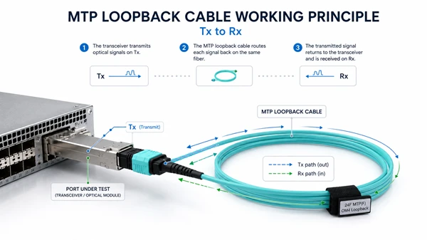 MTP loopback cable working principle Tx to Rx MTP loopback cable working principle Tx to Rx